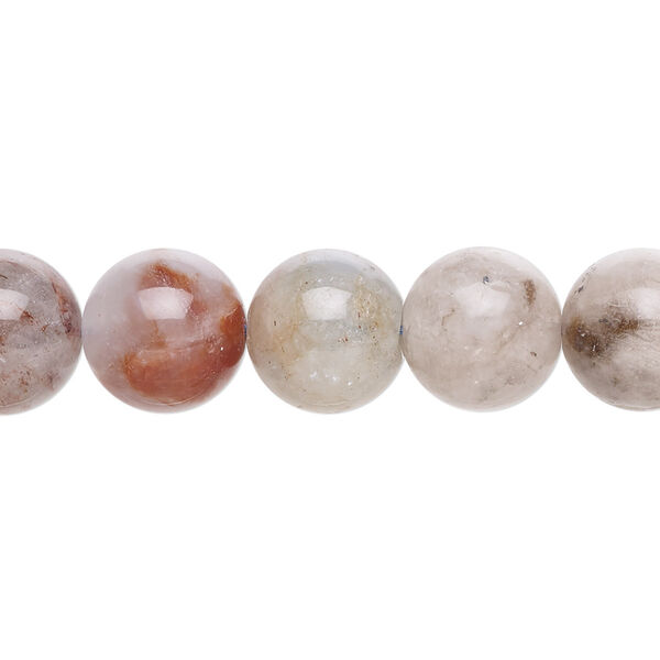 Bead, multi-beryl (heated), 10-12mm round with 0.6-1mm hole, D grade, Mohs hardness 7-1/2 to 8. Sold per 15-1/2" to 16" strand. image number 0
