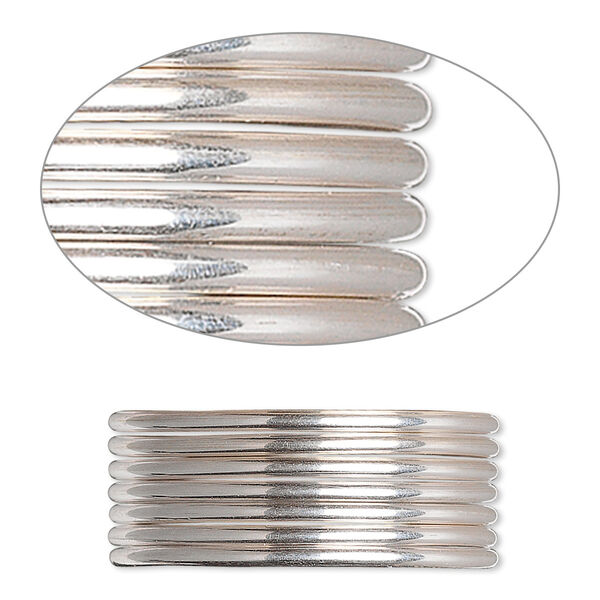 Wire, sterling silver, dead-soft, round, 14 gauge. Sold per pkg of 5 feet. image number 0