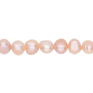 Pearl, cultured freshwater, mauve, 5-9mm flat-sided potato, D grade, Mohs hardness 2-1/2 to 4. Sold per 16-inch strand.