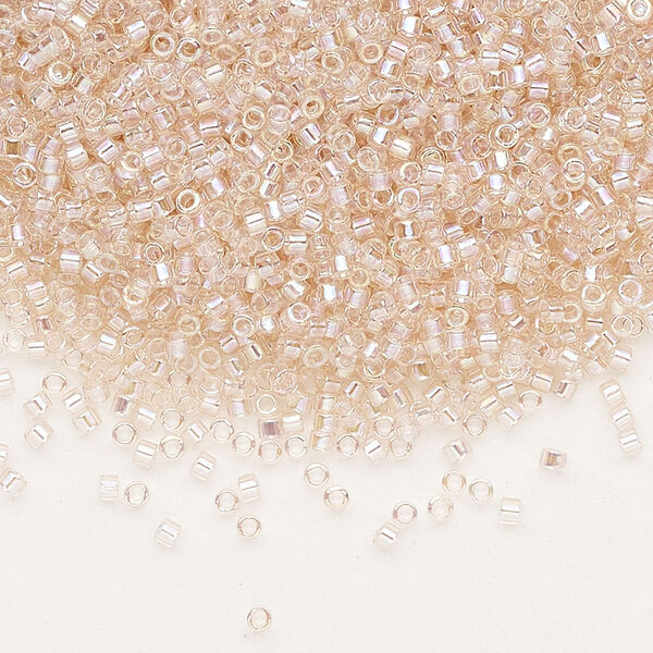 Seed bead, Delica®, glass, pkg/50g, #11 round, translucent rainbow pink mist (DB-1243). image number 0