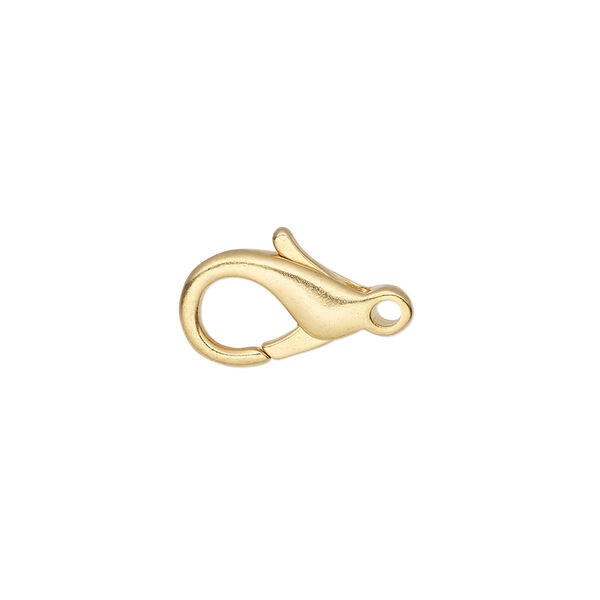 Clasp, lobster claw, gold-plated brass, 14x9mm. Sold per pkg of 10. image number 0