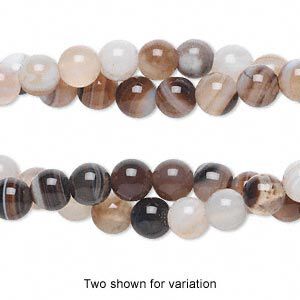 Striped agate 1pkg2, round bead 15 inch 5-6mm