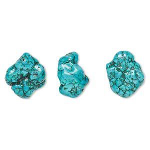 Magnesite 1pkg3, top-drilled freeform focal 35x25mm-37x32mm