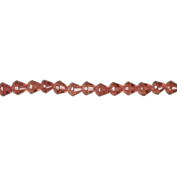 Garnet 1pkg1, hand-cut faceted cone bead natural 15 inch 3x2mm-5x3mm image number 0