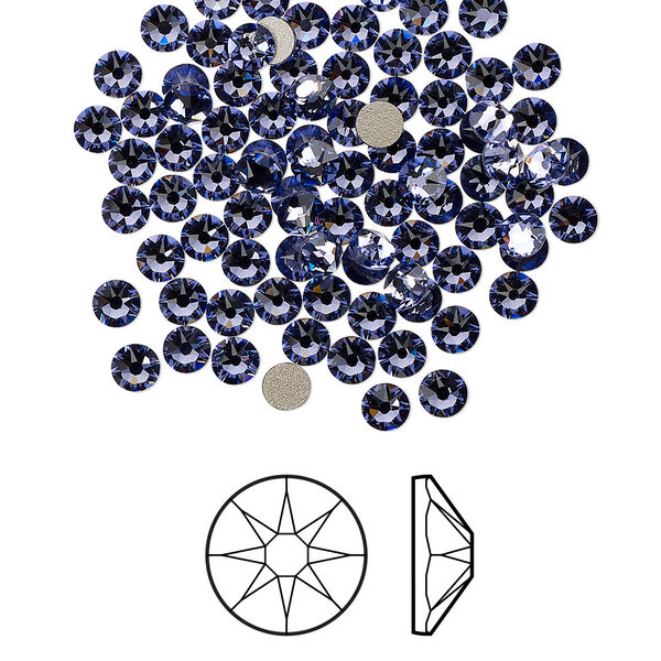 Flat back 144pk tanzanite foil back, Crystal Passions® 3-3.2mm rose round SS12 2088 image number 0