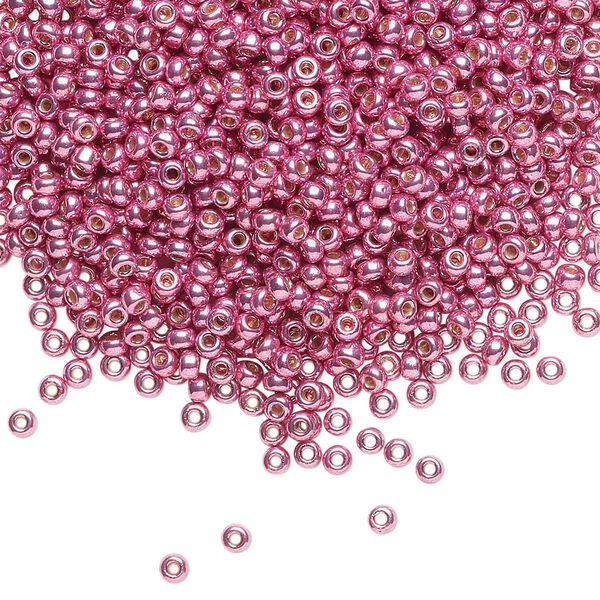 Seed bead, Miyuki, glass, pkg/25g, #11 rocaille, Duracoat® opaque galvanized hot pink, (RR-4210). image number 0