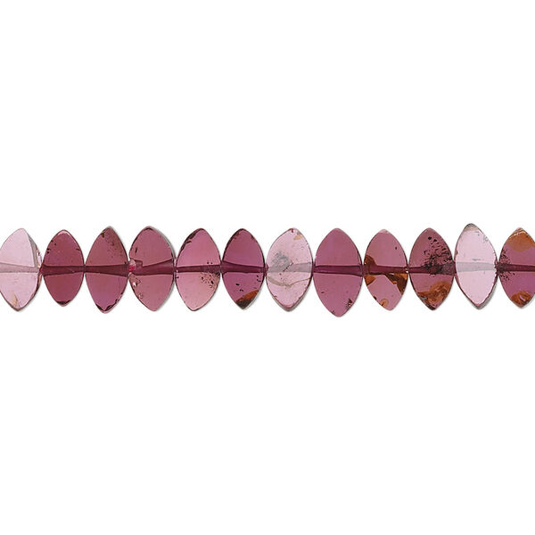 Garnet 1pkg1, hand-cut side-drilled flat marquise bead B grade, 15.5-16 inch 7x4mm-8x5mm image number 0