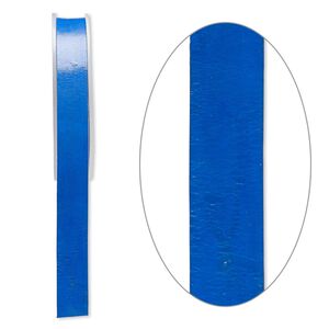 Cord, leather, blue, 16mm flat. Sold per 5-yard spool.
