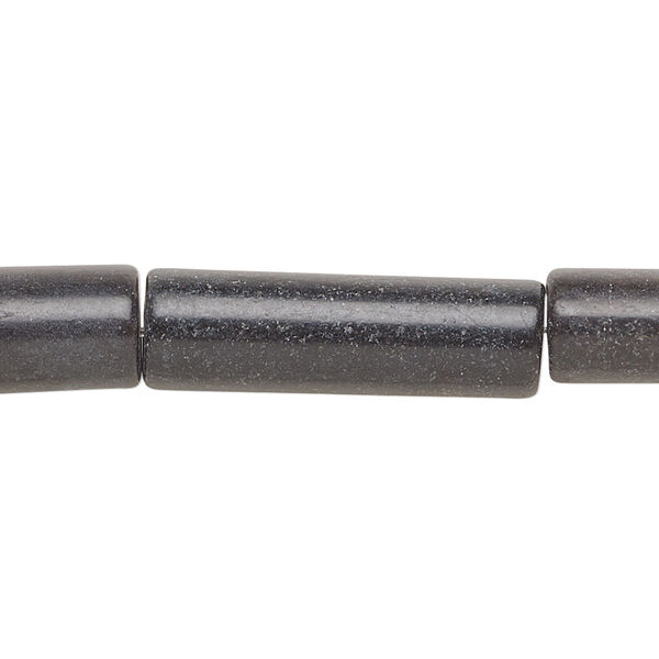 Bead, blackstone (dyed), 24x7mm-27x9mm round tube, C- grade, Mohs hardness 6-1/2 to 7. Sold per 15-inch strand. image number 0