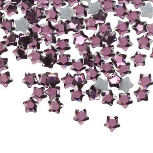 Flat back 720pk amethyst foil back, Swarovski® hotfix 4mm star flower 2754