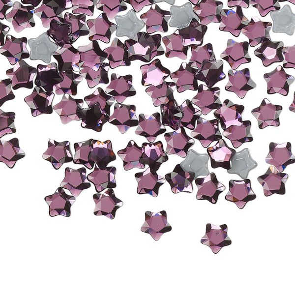 Flat back 720pk amethyst foil back, Swarovski® hotfix 4mm star flower 2754 image number 0