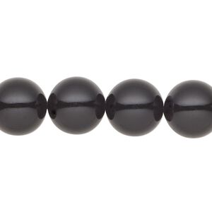 Pearl 10pk magic black, Preciosa Czech crystal 12mm round