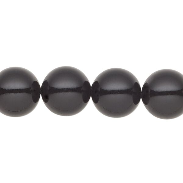 Pearl 10pk magic black, Preciosa Czech crystal 12mm round image number 0