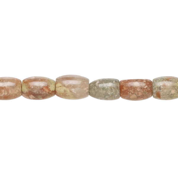 Autumn jasper 1pkg1, barrel bead natural, 15 inch 8x6mm-9x7mm image number 0