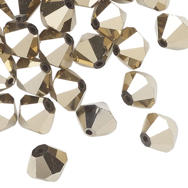 Bead 48pk opaque crystal aurum 2X, Celestial Crystal® 10mm bicone image number 0