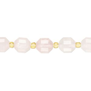 Rose quartz 1pkg1, hand-cut faceted drum bead 8 inch 8mm