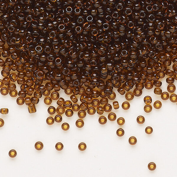 Seed bead, Dyna-Mites™, glass, pkg/40g, #11 round, transparent root beer, (24 11/0 RR). image number 0