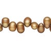 Freshwater pearl 1pkg1, top-drilled rice, 15.5-16 inch golden copper 7x6mm-10x7mm cultured image number 0