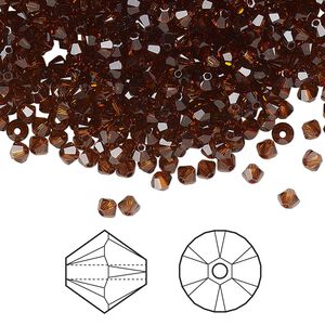 Bead 1440pk light amber, Swarovski® 3mm XILION bicone 5328