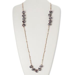 Necklace, lampworked glass and waxed cotton cord, multicolored, 16mm bumpy round, 32-inch continuous loop. Sold individually.