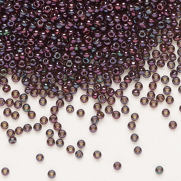 Seed bead, Preciosa Ornela Czech glass, pkg/50g, #11 rocaille, opaque bronze blue iris dark topaz, (19135). image number 0