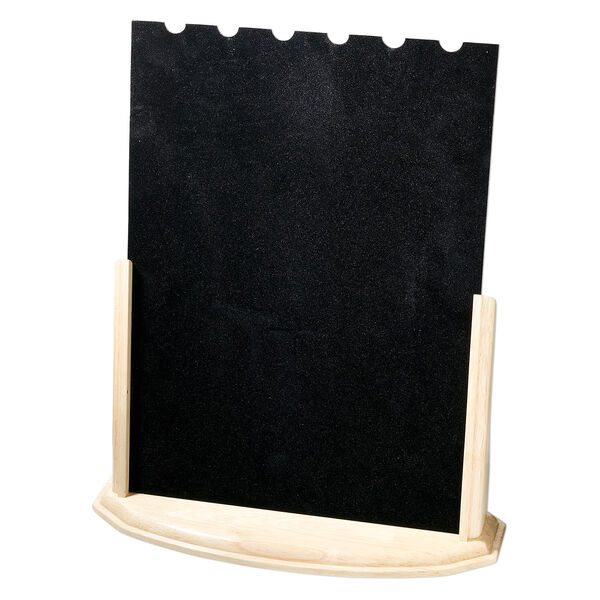 Display, chain and necklace, wood / velveteen / plastic, black and grey, 15 x 13 inches. Sold individually. image number 0