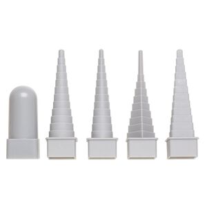 Wire mandrel, plastic, grey, 4-3/4 x 1-1/4 assorted shapes with 3 x 1-1/4 interchangeable handle. Sold per 5-piece set.