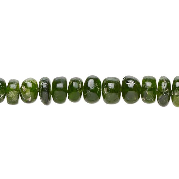 Chrome diopside 1pkg1, hand-cut rondelle bead natural 14 inch graduated 4x2mm-8x5mm image number 0