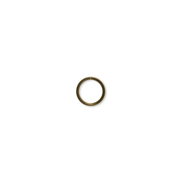 Jump ring, antique brass-plated steel, 7mm round, 5.8mm inside diameter, 22 gauge. Sold per pkg of 500. image number 0