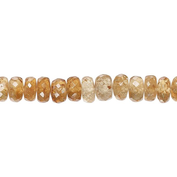 Hessonite garnet 1pkg1, hand-cut faceted rondelle bead natural 17 inch 6x3mm-6x4mm image number 0
