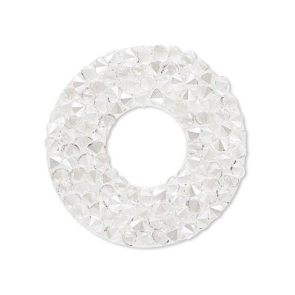 Iron-on transfer 1pk crystal silver shade, Crystal Passions® 30mm round 72032 image number 0