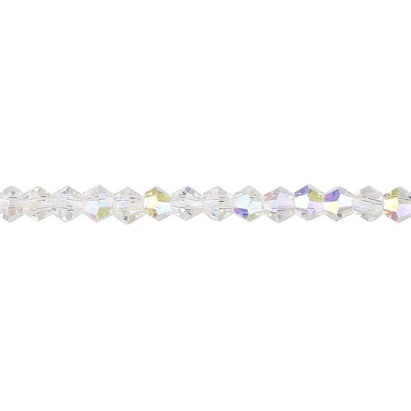 Bead 1pk transparent clear AB, Celestial Crystal® 4mm bicone 15.5-16 inch image number 0