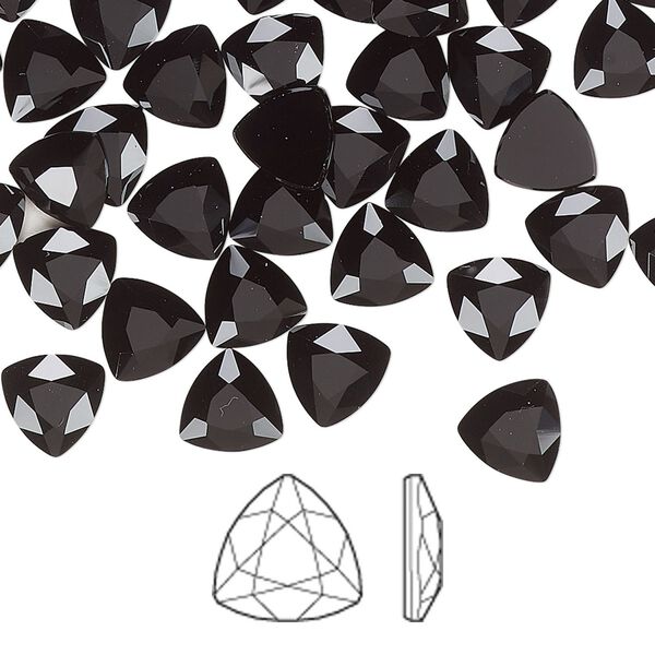 Flat back 6pk jet, Crystal Passions® 7mm trilliant 2472 image number 0