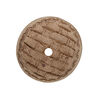 Bead, leather, brown, 23-27mm round with etched weave design. Sold individually. image number 1