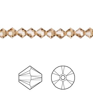 Bead 144pk light Colorado topaz, Crystal Passions® 5mm bicone 5328