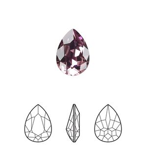 Fancy stone 144pk iris foil back, Swarovski® 14x10mm pear 4320