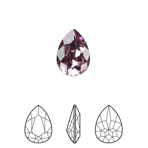 Fancy stone 144pk iris foil back, Swarovski® 14x10mm pear 4320 image number 0