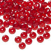 Bead, Czech pressed glass 1pkg150, transparent ruby red, 6x2.5mm rondelle. image number 0
