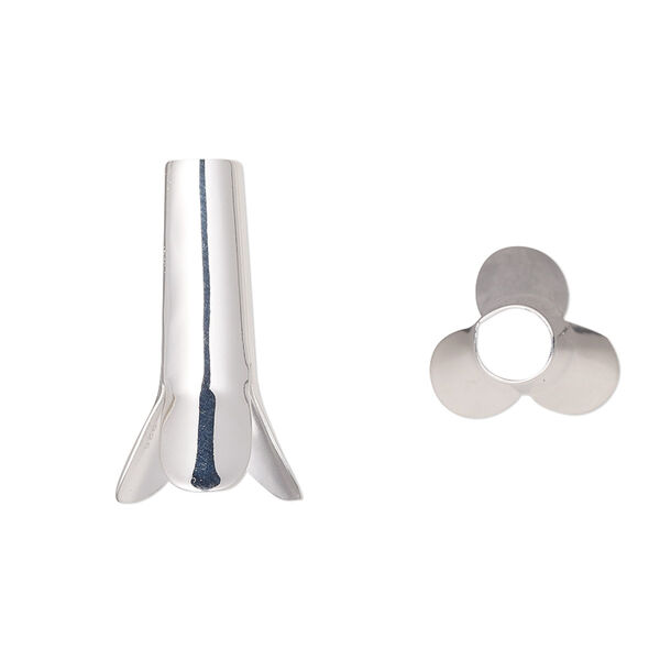 Bolo tip, sterling silver, 22.5x11.5mm, 5.2mm inside diameter. Sold individually. image number 0
