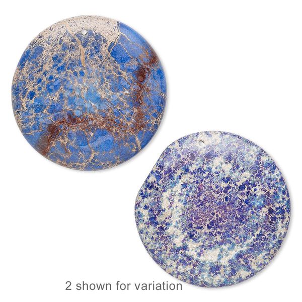 Magnesite 1pkg1, top-drilled puffed flat round focal 39-41mm image number 0