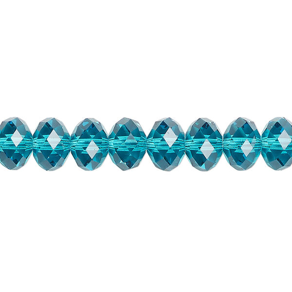 Bead 12pk blue zircon, Crystal Passions® 8x6mm rondelle 5040 image number 0