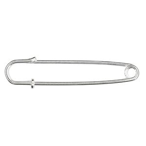 Kilt pin, silver-plated steel, 2 inches. Sold per pkg of 10.