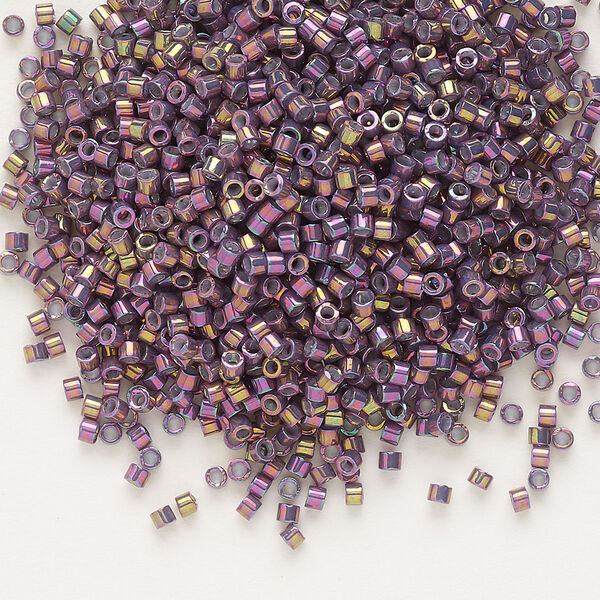 Seed bead, Delica®, glass, pkg/7.5g, #11 round, opaque metallic gold iris thistle (DB-1014). image number 0