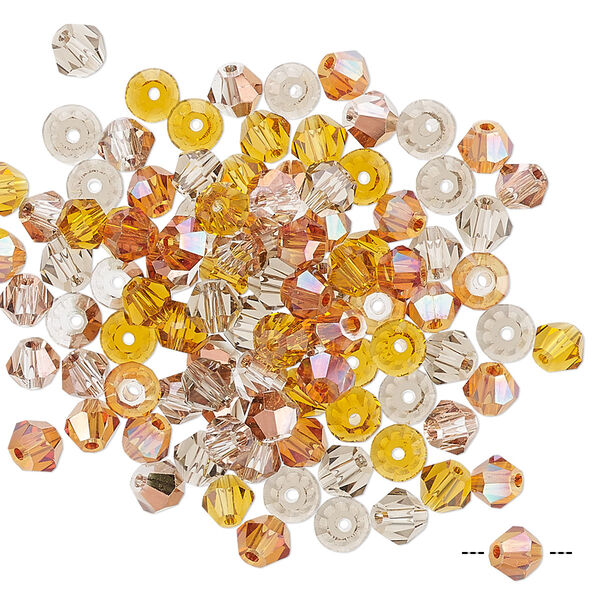 Bead mix 100pk 16 facets fall, Celestial Crystal® 4mm bicone image number 0