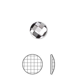 Flat back 192pk crystal clear foil back, Swarovski® 10mm chessboard round 2035