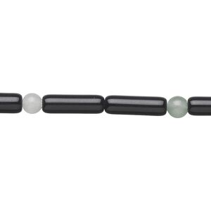 Obsidian / black obsidian 1pkg1, tube / round bead natural 15 inch 13x4mm / 4mm