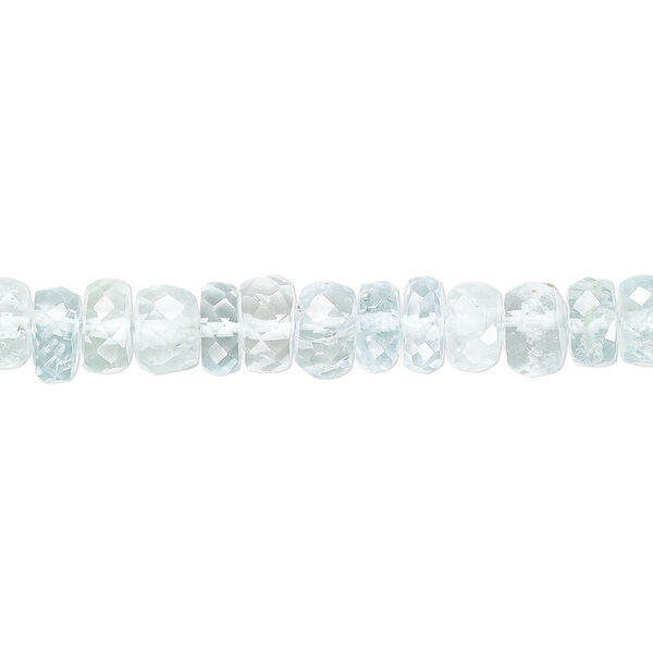 Aquamarine 1pkg1, faceted rondelle bead, 15.5 to 16 inch 5x3mm-6.4mm image number 1