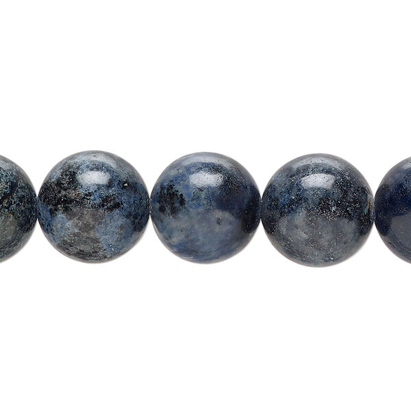 Bead, dumortierite (natural), 12mm round, B Grade, Mohs hardness 7. Sold per 8-inch strand, approximately 17 beads. image number 0