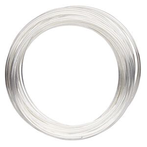 Memory wire, Beadalon®, silver-plated carbon steel, 2-inch round bracelet, 0.65mm thick. Sold per 1-ounce pkg, approximately 73 loops.