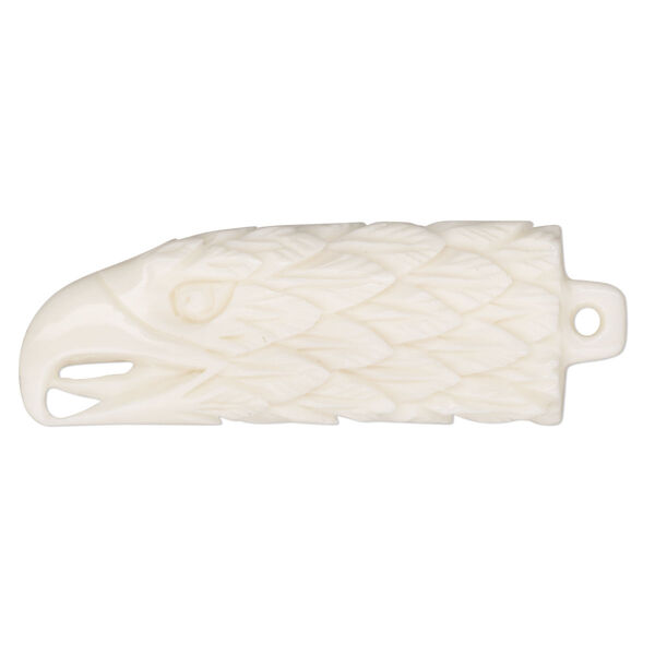 Focal, bone (bleached), pkg/1, 45x17mm-47x19mm carved eagle head. image number 0